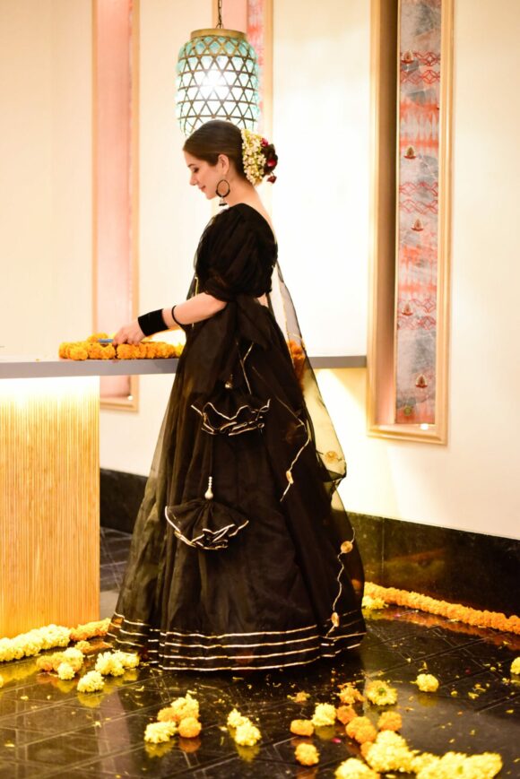 Siddhi black organza lehenga choli set - Image 2