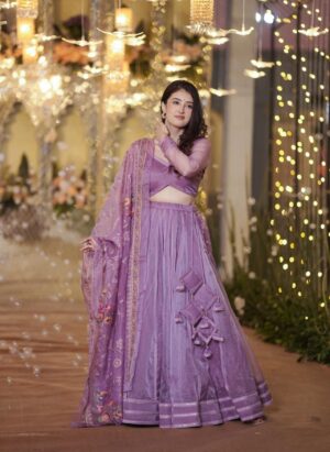 Inara purple organza lehenga set