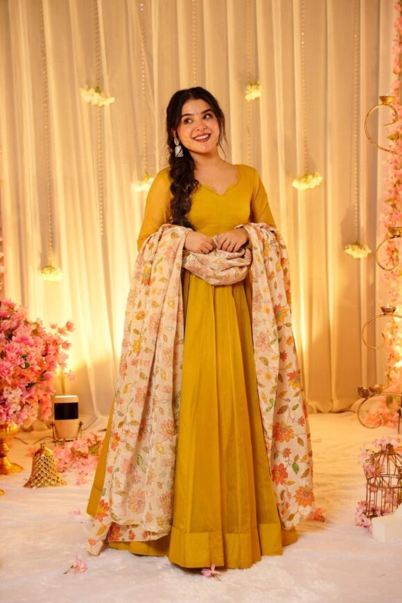 Mustard Hues Organza maxi set - Image 4