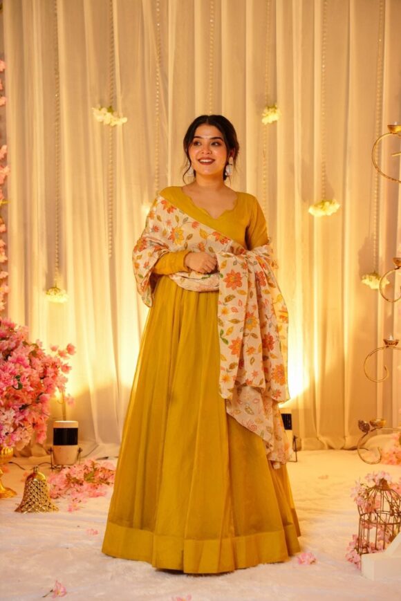 Mustard Hues Organza maxi set - Image 5