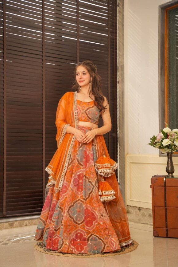 Sangiri embroidered lehenga set - Image 5