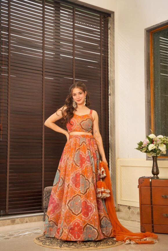 Sangiri embroidered lehenga set - Image 4