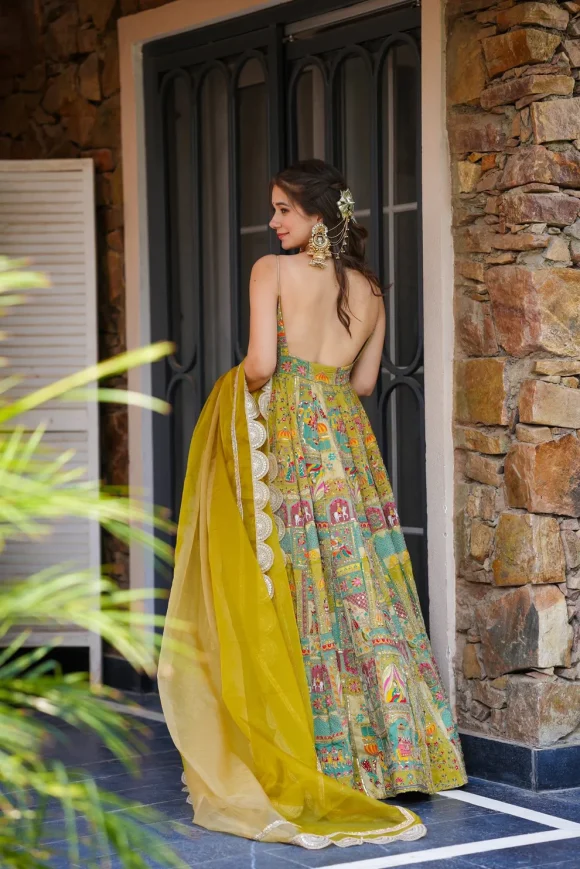 Dastaan Yellow Maxi Set - Image 6