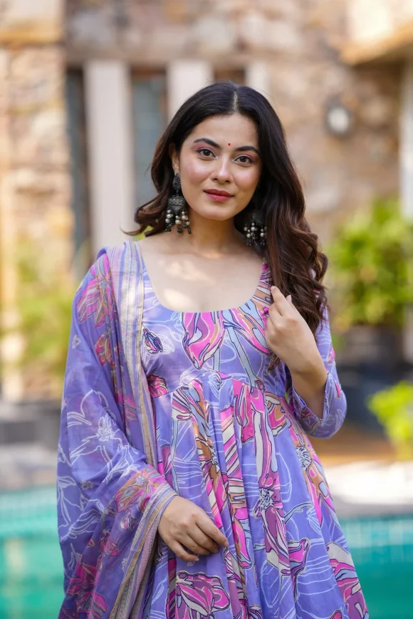 Lavender Sky Cotton Suit Set - Image 2