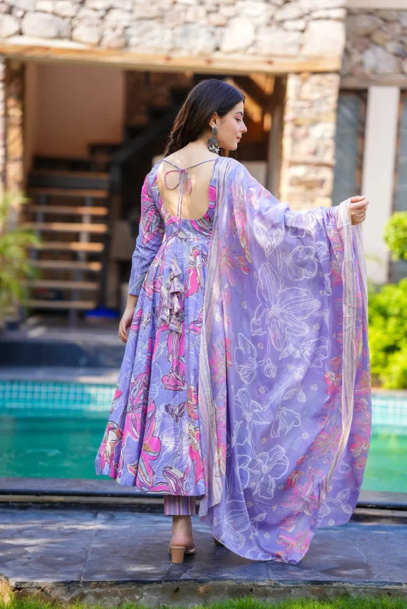 Lavender Sky Cotton Suit Set - Image 6