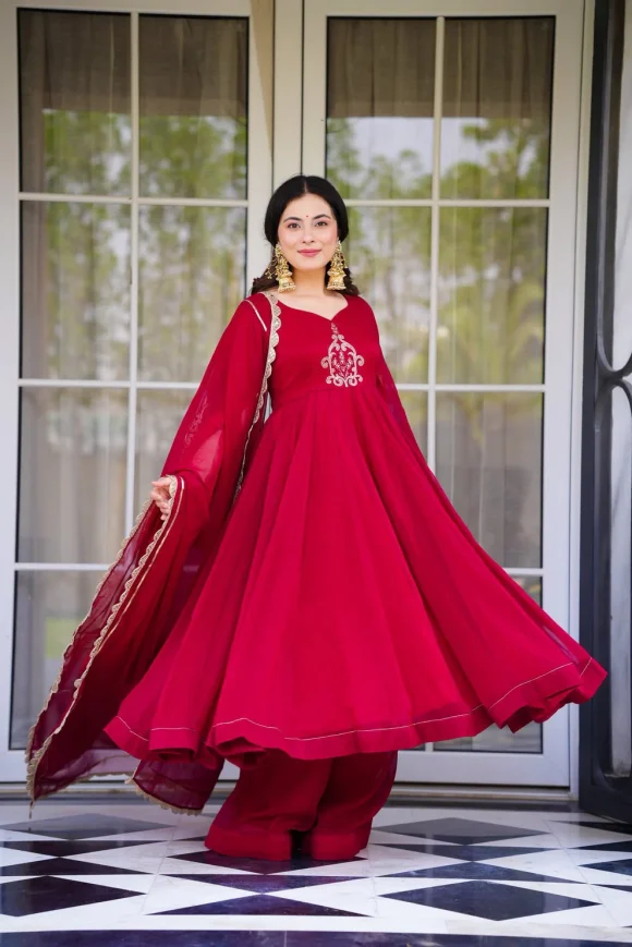 Rajasthani Rouge Suit Set - Image 6