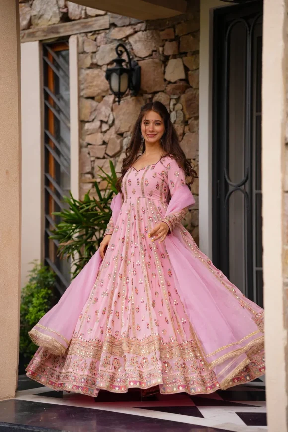 Mehfil Pink Maxi Set - Image 3