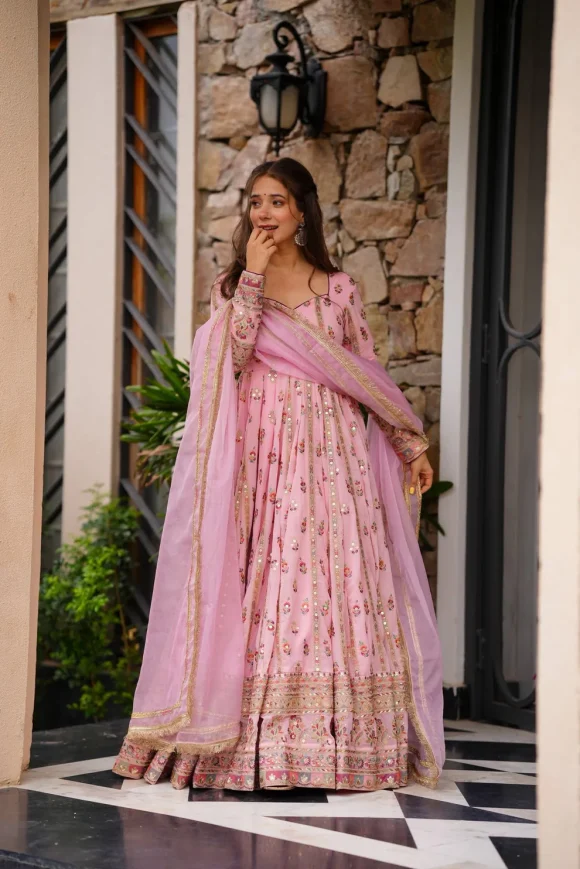 Mehfil Pink Maxi Set - Image 4
