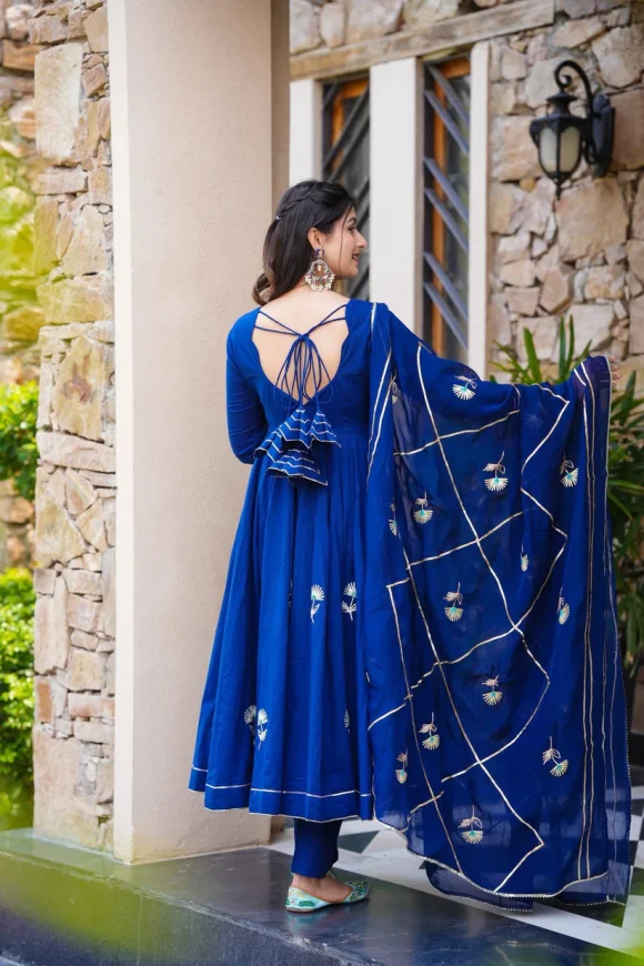 Vartika Blue Cotton Suit Set - Image 6